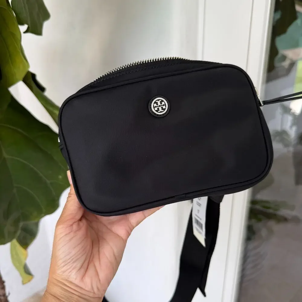 Authentic‼️Tory Burch Virginia Belt Bag 149530 Black Nylon
